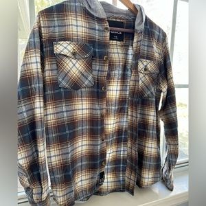 Boys hooded flannel- Worn once!